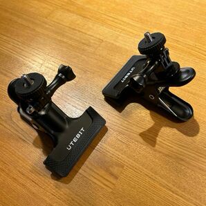 UTEBITクリップ(2個)付き、GoPro等アクションカメラ、スマホ撮影、スタンド、2個セット