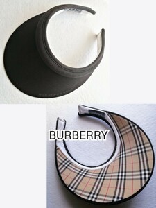 BURBERRY GOLF バーバリーゴルフ サンバイザー つば長約10cm ブラック(黒)/ノバチェック 中古で購入後試着１回です 送料無料特定記録即納