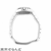 241001012034 シャネル CHANEL J12 H2010 ホワイト セラミック SS ダイヤモンド ピンクサファイア 12PD 腕時計 レディース クォーツ_画像3