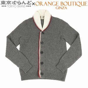 101712567 エルメス HERMES 襟付き カーディガン グレー ホワイト ボルドー カシミヤ 16年AW S レディース