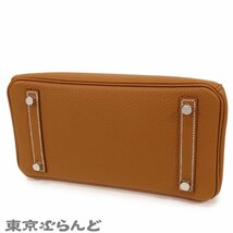 101713169 エルメス HERMES バーキン 25 B刻印 茶 ゴールド シルバー金具 トゴ ハンドバッグ レディース 未使用_画像3