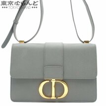 101714231 クリスチャンディオール Christian Dior 30 モンテーニュ バッグ グレー ゴールド金具 レザー ショルダーバッグ レディース_画像1