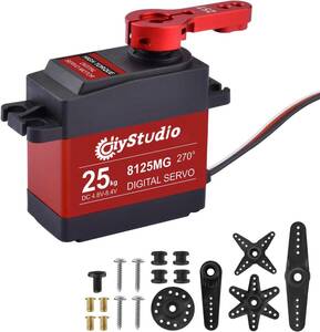 25KG DiyStudio servo motor 25KG digital servo height torque metal gear waterproof steering gear servo motor double ball 