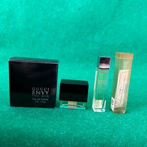 2本★GUCCI グッチ ENVY エンヴィ フォーメン EDT 3ml ミニ香水 パルファム オードトワレ ミニボトル フレグランス　ミニチュア