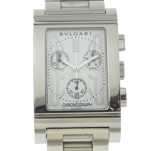 BVLGARI BVLGARY Rettangolo RTC49S wristwatch SS quarts chronograph men's white face [I213023012] used 