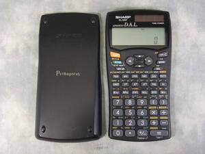 nca02-19 SHARP sharp 10 column scientific calculator Pythagoras EL-520F solar battery body only operation verification settled 