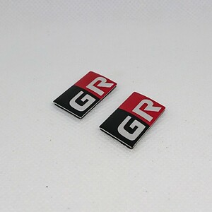 GR 3D アルミ エンブレム ステッカー 2枚SET /送料無料 gr ガズーレーシング シール 社外