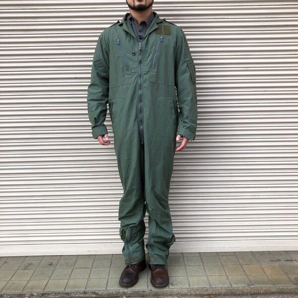 良品 イギリス軍実物 ROYAL AIR FORCE RAF フライトスーツ カバーオール 空軍 オールインワン ミリタリー ツナギ タンカース MK16B サイズ8