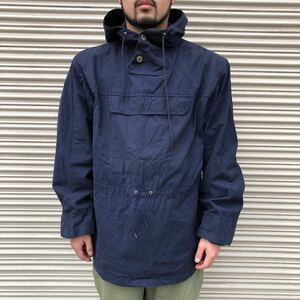 70s Euro ヴィンテージ COTTON ANORAK PARKA ドイツ アノラックマウンテンパーカー ミリタリー ユーロプルオーバー 紺 80s zipp Lサイズ