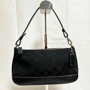 和208★ COACH コーチ ハンドバッグ ミニバッグ シグネチャー レディース ブラック