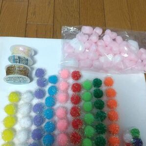 まとめ売り ポンポン クッション デコレーションパーツ スパンコール