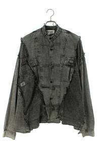 ディスカバード DISCOVERED DOCKING DENIM CHINA SHIRTS DC S-SH サイズ:2 ドッキングデニムチャイナ長袖シャツ 中古 BS99