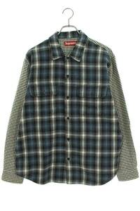 シュプリーム SUPREME 23AW Houndstooth Plaid Flannel Shirt サイズ:S ハウンドトゥースプレイドフランネルチェック長袖シャツ 中古 BS99