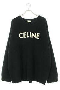 セリーヌバイエディスリマン CELINE by Hedi Slimane 2A19R423P サイズ:L ロゴワッペンオーバーサイズニット 中古 SB01