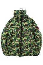 カナダグース CANADA GOOSE アベイシングエイプ ABC Camo Crofton Puffer サイズ:L クロフトンパッファーダウンジャケット 中古 BS99_画像1