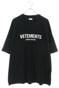 ヴェトモン VETEMENTS 24SS UE64TR800B サイズ:M リミテッドエディションロゴプリントTシャツ 新古品 FK04