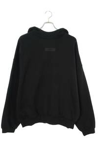 フォグ FOG ESSENTIALS HOODIE Jet Black サイズ:L フロントラバーロゴプルオーバーパーカー 中古 SB01