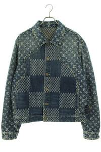 ルイヴィトン LOUISVUITTON NIGO 20AW RM202M UZC HJA10W サイズ:52 ジャイアントダミエウェーブスモノグラムデニムジャケット 中古 GZ11