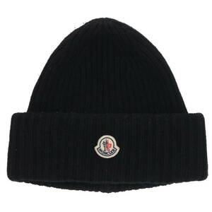 モンクレール MONCLER BERRETTO ロゴワッペンカシミヤ昆ビーニー帽子 中古 BS99