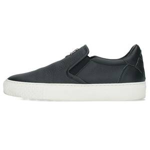 クロムハーツ Chrome Hearts SLIP ON BLK CALF/スリッポン サイズ:37 CHプラスレザーパッチダガー付レザースニーカー 中古 SS07