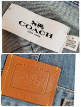 1円 美品 COACH コーチ ロゴ刺繍 バックプリント Gジャン ジージャン デニムジャケット インディゴブルー コットン 通年 春物 大きめＭ相当_画像7