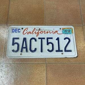 ライセンスプレート カリフォルニア 5ACT512 USED品 ナンバープレート calfornia インテリア アメリカ雑貨 M29