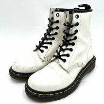 I @ 人気モデル 'イエローステッチ入り' Dr.Martens ドクターマーチン 1460W 8EYE レースアップ ブーツ 革靴 UK5 24cm 婦人靴 シューズ _画像1