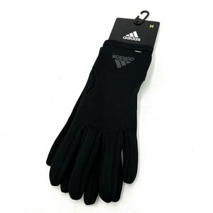 @ 未使用 '使い勝手抜群' adidas アディダス CLIMWARM 保温性良 滑り止め付き グローブ 手袋 sizeM FREE メンズ レディース BLACK 黒系 