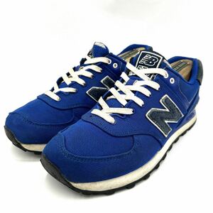 A @ 15年製 '洗礼されたデザイン' New Balance ニューバランス ML574POB メッシュ地 LOW CUT スニーカー 26cm メンズ 紳士靴 シューズ 青