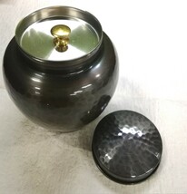 g_t Ｓ822 新古品 燕三条市美術銅噐 新光堂 純銅製 茶道具 茶葉 茶筒・茶入・茶道具_画像4