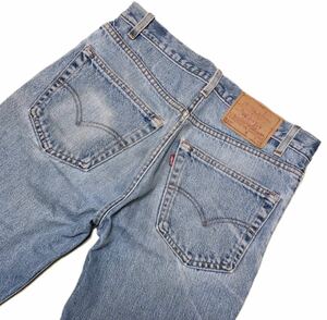 10223《Levi's リーバイス》90'S USA製 ボタン裏511 激シブ色落ち 517 ブーツカット インディゴデニム ジーンズ W約78㎝