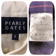 10357《PEARLY GATES パーリーゲイツ》ロゴ バニー刺繍 チェック柄 ストレッチ素材 ゴルフ パンツ パープル系 6_画像10
