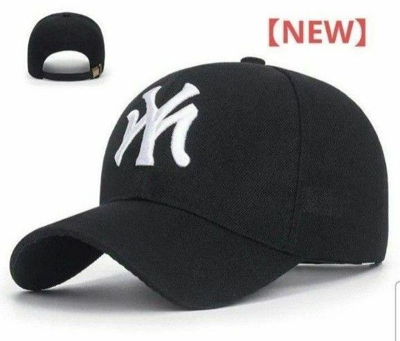 【NEW】メンズベースボールキャップ 刺繍入り帽子 男女兼用 ブラック！