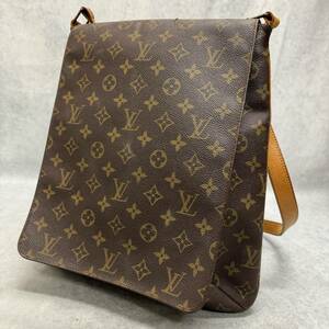 1円〜 美品 LOUIS VUITTON ルイヴィトン ミュゼット モノグラム サコッシュ 総柄 フラップ 斜め掛け ショルダーバック