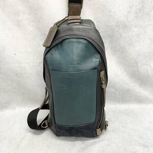 1円〜 美品 COACH コーチ ボディバッグ マルチカラー ショルダーバッグ メンズ M1373-70796 