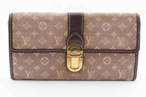 1円〜　美品　LOUIS VUITTON　TN1112　ルイヴィトン　モノグラム ミニラン　長財布　財布 レッド系　ブラウン系　レディース　メンズ