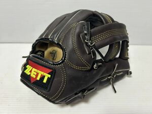 [ good type ]ZETT softball glove for infielder natural leather made old label for adult softball type baseball use possibility all round 