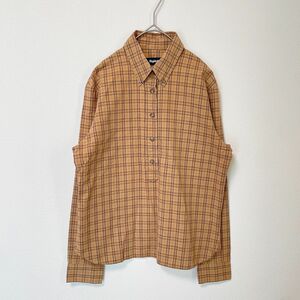 【Right-on】ライトオン 長袖 シャツ チェック レディース M 茶色 ブラウン 古着　¥1,980→¥1,290お値下げ！