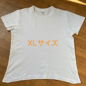 ホワイト ユニクロ 白Tシャツ無地　XLサイズ　　　　綿100％