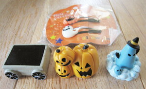 # unused * Halloween * Mini objet d'art * ornament * hairpin * pumpkin * ghost * car *4 kind set #