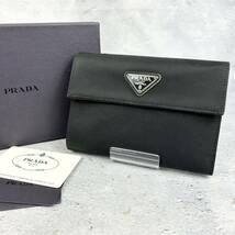 箱付き☆PRADA 三角ロゴ ナイロン 三つ折り財布_画像1