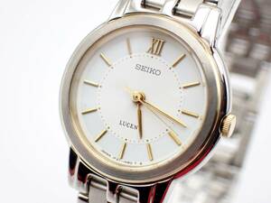 稼働品☆1000円～☆SEIKO セイコー QZ レディース腕時計 LUCENT ルーセント 1F21-0K70 純正ベルト/P5763-500①