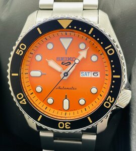 中古美品 セイコー SEIKO 腕時計 メンズ SRPD59K1 自動巻き オレンジ シルバー【並行輸入品】