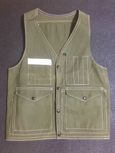 HELLER'S CAFE　ヘラーズカフェ　1940's Bag-pocket Hunting Vest GREEN (OR) 　ハンティングベスト　38