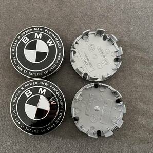 BMW50周年限定 黒白 ホイールキャップ ホイール ハブキャップ センター キャップ保護 防塵 4個セット 外径68mm 85番の画像3