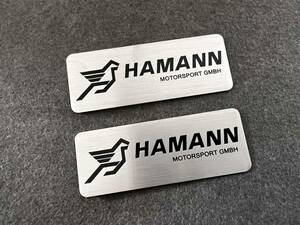 BMW HAMANN★8*3CM★カーステッカー エンブレム プレート アルミ製 フェンダーバッジ シール 傷を隠す 2枚セット 541番