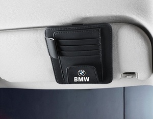 BMW 車用 サンバイザーポケット サンバイザーケース 収納ホルダー スマホ サングラス カード 小物入れ メガネ収納 ブラック