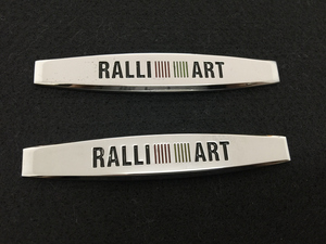 三菱 RALLI ART カーステッカー プレート 金属製 車用デカール エンブレム フェンダーバッジ シール 傷を隠す 2枚セット　57番