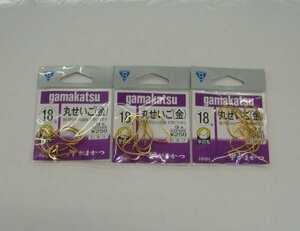 丸せいご　金　18号　3枚セット　がまかつ　送料無料