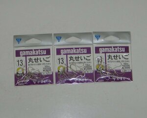 丸せいご　白　13号　3枚セット　がまかつ　送料無料